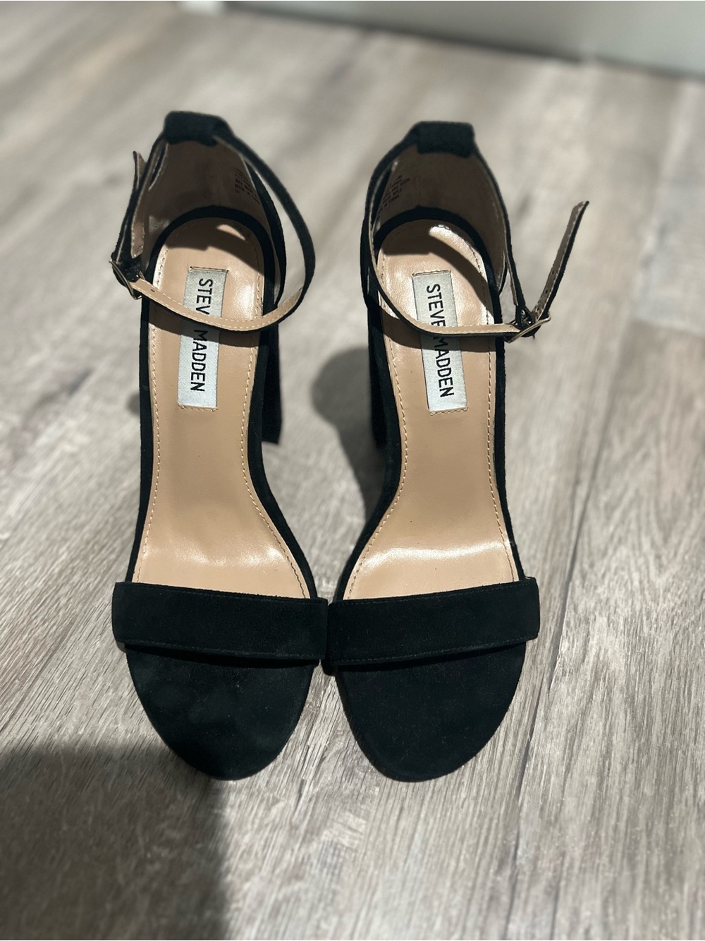 Steve Madden Carrson Black Suede Sandals